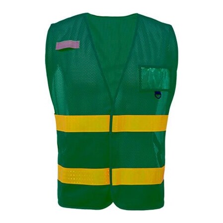 Gss Safety GSS Safety Incident Command Vest- Green Vest w/ Lime Prismatic Tape-One size Fits All 3116